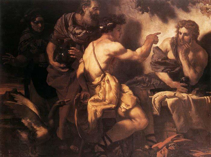 Johann Carl Loth Jupiter and Mercury at Philemon and Baucis before 1659 oil painting picture